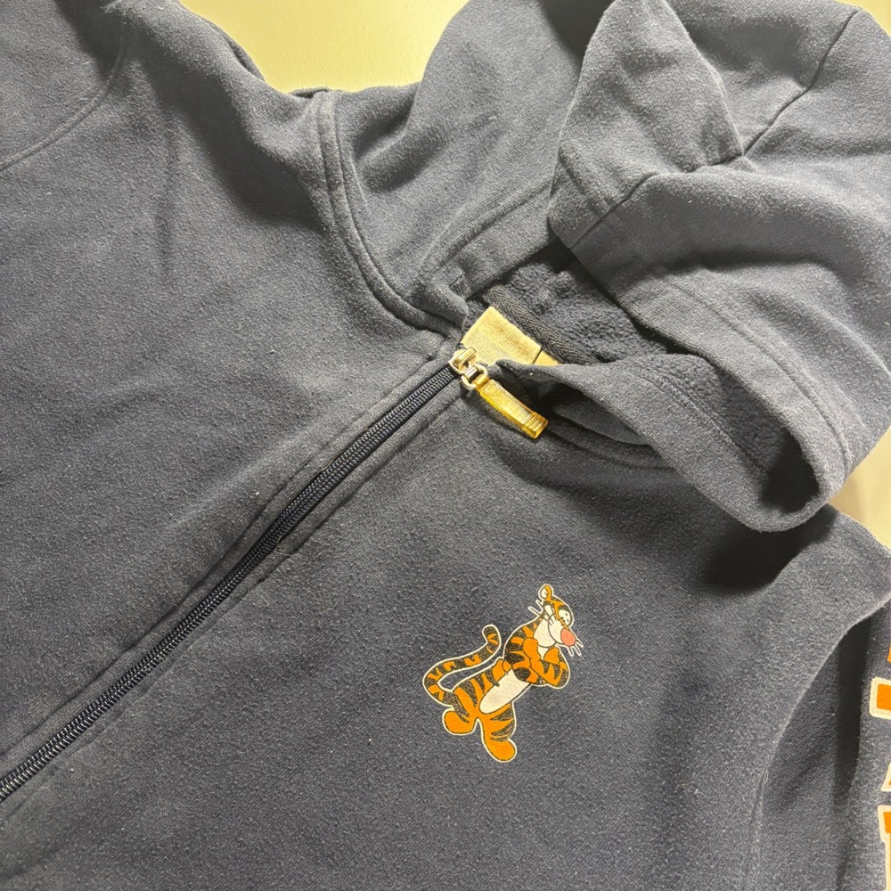 Disney Tigger Zip Up Hoodie‎ Sweatshirt Orange Stripes Character Graphic Medium